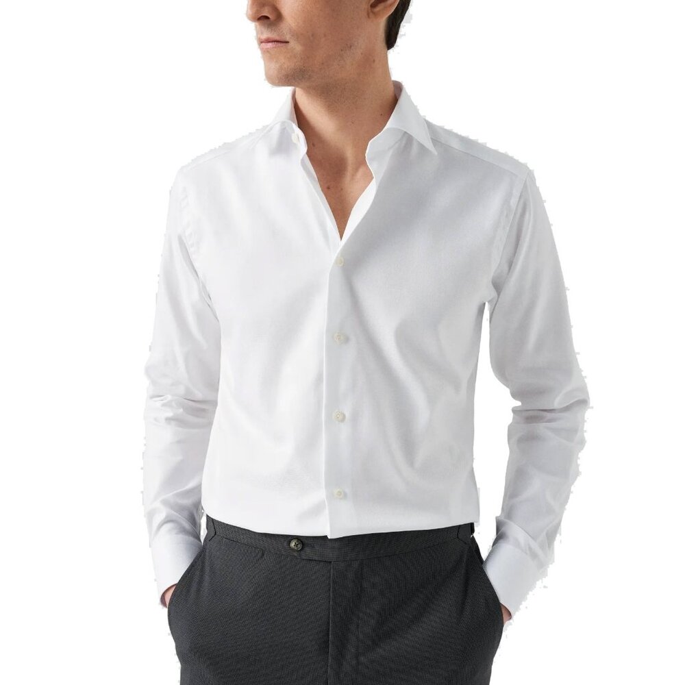 Eton White Signature Twill Slim 41 16 Dress Shirt
